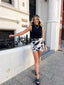 TANZI SKIRT - BLACK/WHITE
