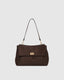 ARDEN SUEDETTE SHOULDER BAG- CHOCOLATE