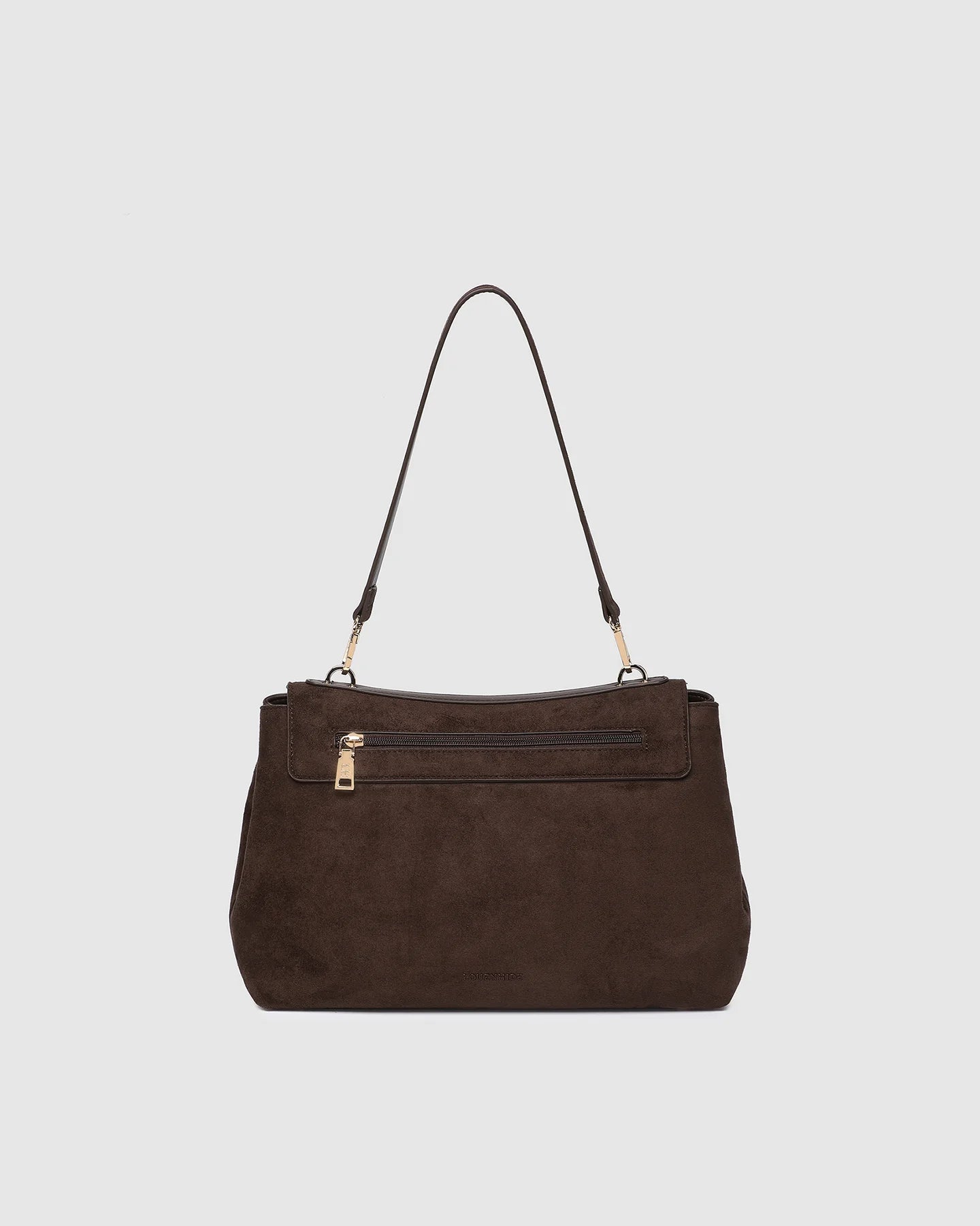 ARDEN SUEDETTE SHOULDER BAG- CHOCOLATE