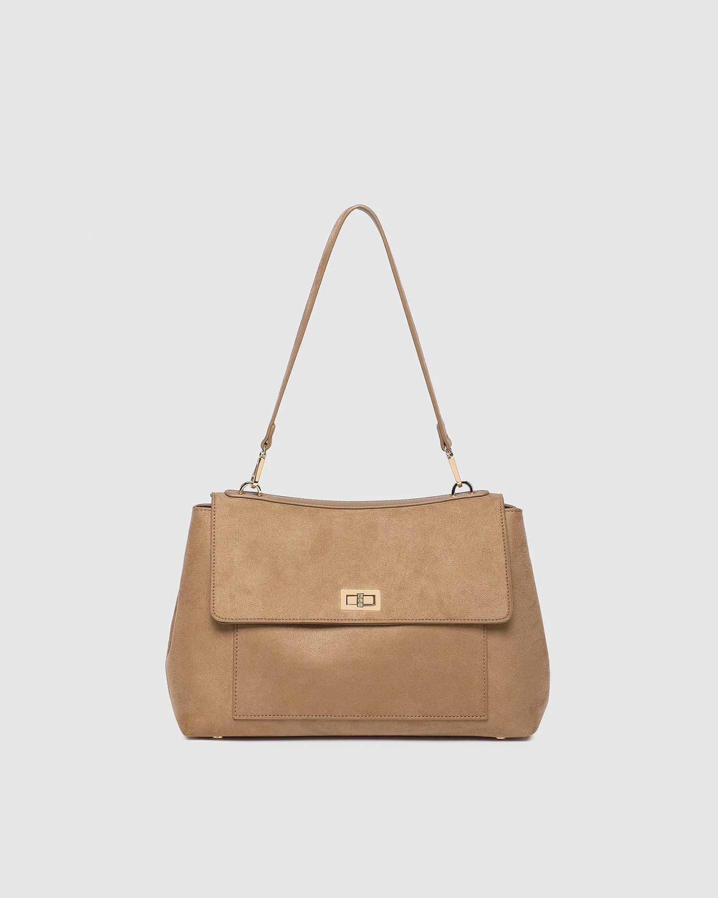 ARDEN SUEDETTE SHOULDER BAG- HONEY