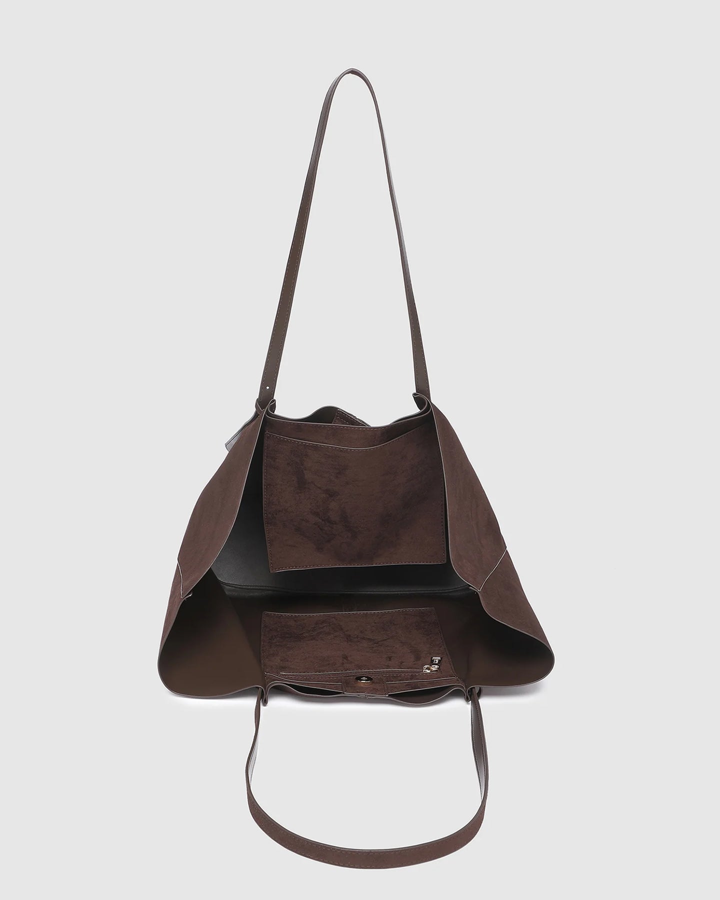 SAWYER SUEDETTE TOTE BAG - CHOCOLATE