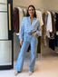 DOLCE BLOUSE - BLUE CHECK