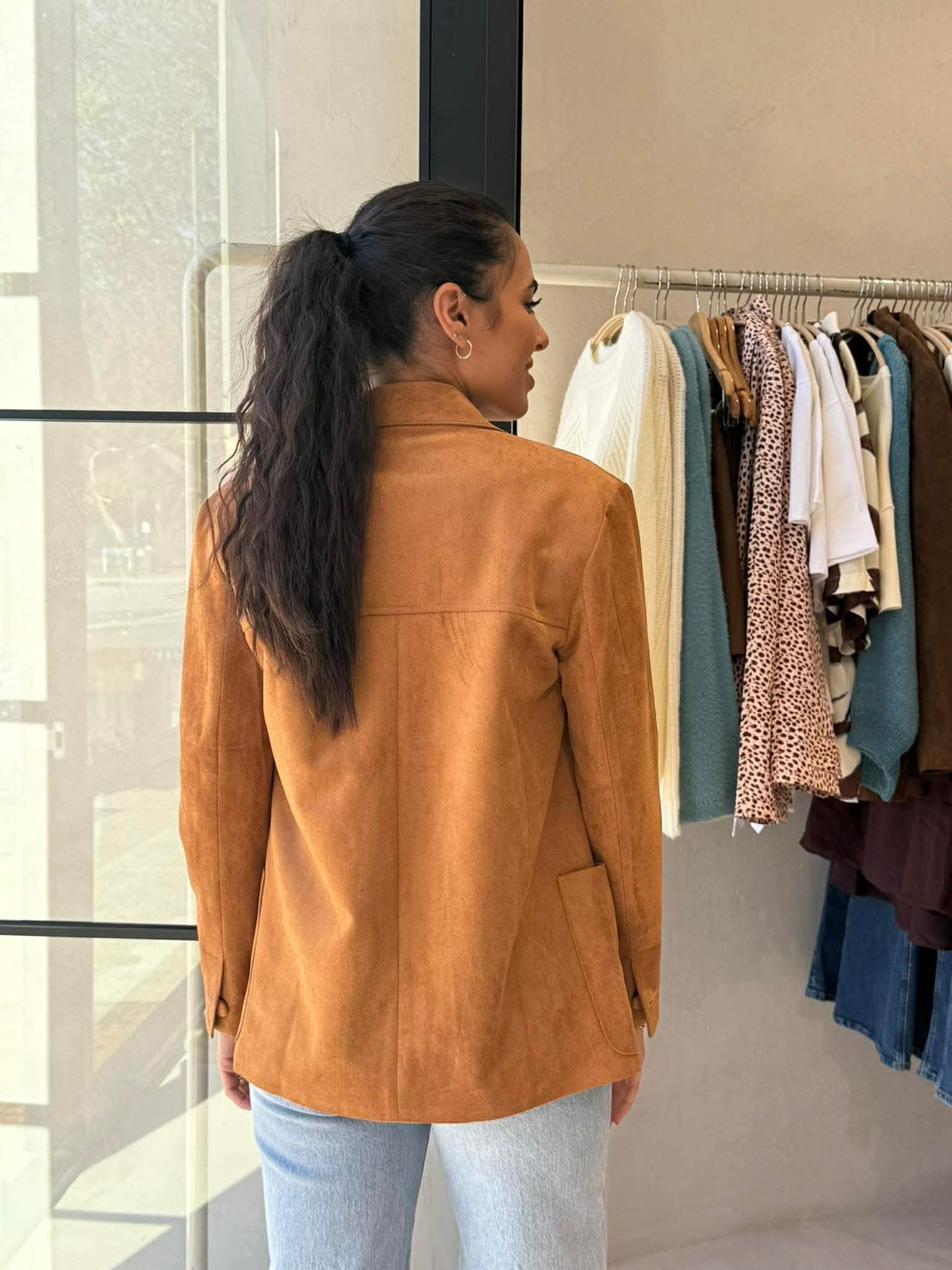SOPHIE SUEDE JACKET - TERRACOTTA