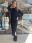 ALEXIS RUCHE MIDI DRESS - BLACK