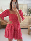 MANGO MINI DRESS - Red / Black Ditsy Floral