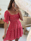 MANGO MINI DRESS - Red / Black Ditsy Floral