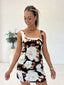DIDI LINEN DRESS - BLACK FLORAL