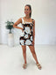 DIDI LINEN DRESS - BLACK FLORAL