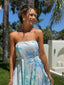 GARDENS STRAPLESS MAXI - BLUE