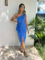 OLI WRAP DRESS - BLUE