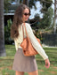 MISSY TIE FRONT KNIT CROP - CREAM