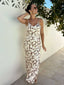 CALLISTA MAXI DRESS - BROWN AND BEIGE ABSTRACT