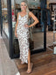 CALLISTA MAXI DRESS - BROWN AND BEIGE ABSTRACT