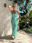 CALLISTA MAXI DRESS - BLUE GREEN FLORAL
