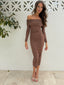 THE LINA JERSEY MIDI DRESS - CHOC