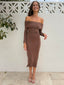 THE LINA JERSEY MIDI DRESS - CHOC