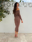 THE LINA JERSEY MIDI DRESS - CHOC