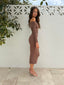THE LINA JERSEY MIDI DRESS - CHOC
