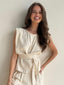 GLORIA CROSSOVER TOP - CREAM