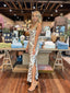 CALLISTA MAXI DRESS - BROWN AND BEIGE ABSTRACT