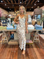 CALLISTA MAXI DRESS - BROWN AND BEIGE ABSTRACT