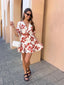 BELLANY DRESS -BURNT ORANGE FLORAL