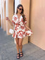 BELLANY DRESS -BURNT ORANGE FLORAL