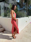 SEBASTIAN DRESS- DARK CORAL