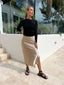 TEXTURED ASYMMETRIC TOP - BLACK