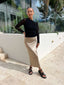 TEXTURED ASYMMETRIC TOP - BLACK