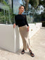 TEXTURED ASYMMETRIC TOP - BLACK