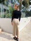 TEXTURED ASYMMETRIC TOP - BLACK