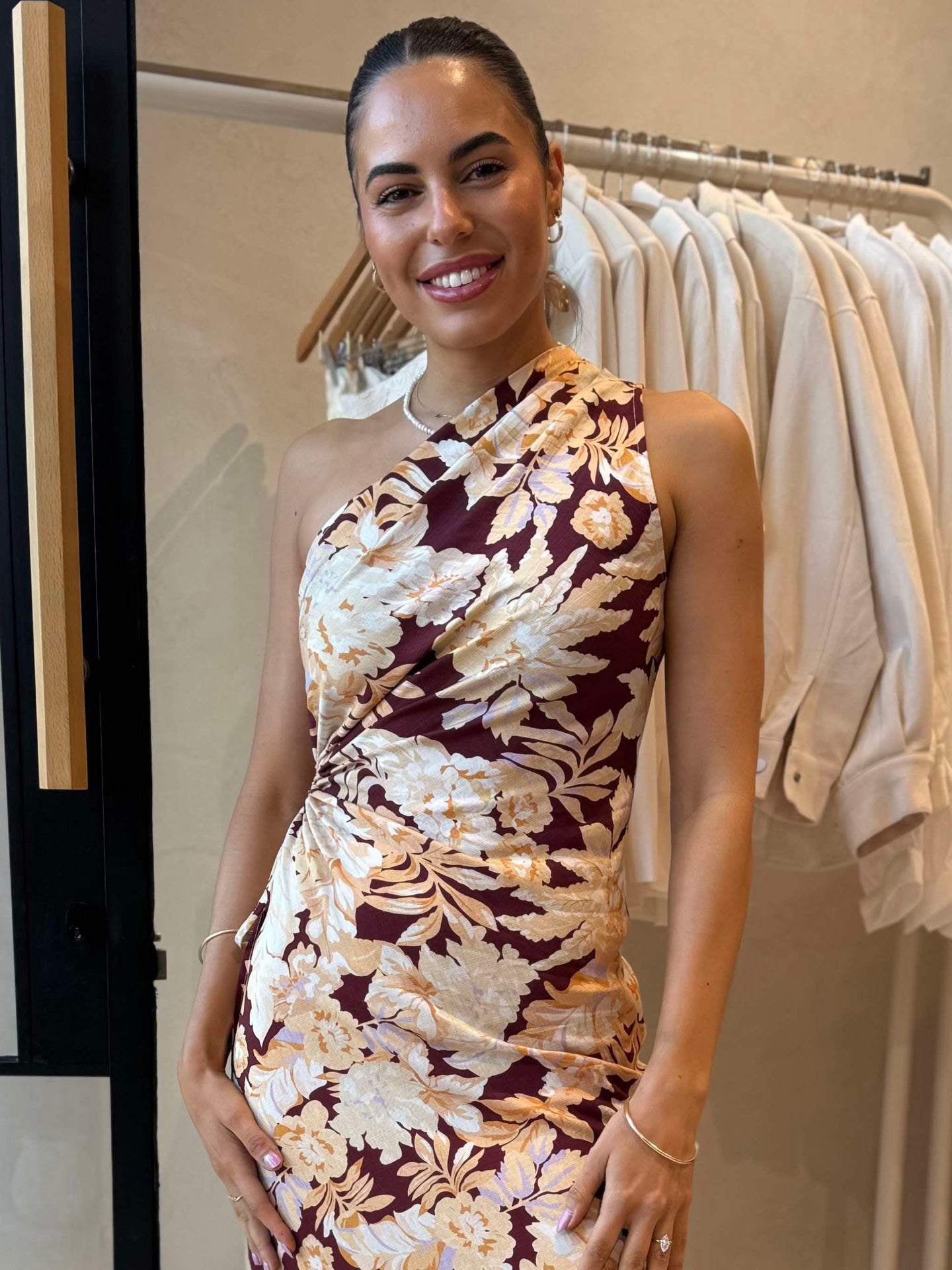 JARRAH DRESS - BURGUNDY FLORAL
