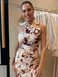 JARRAH DRESS - BURGUNDY FLORAL