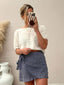 TANZI LINEN SKIRT - DENIM BLUE STRIPE