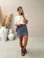 TANZI LINEN SKIRT - DENIM BLUE STRIPE