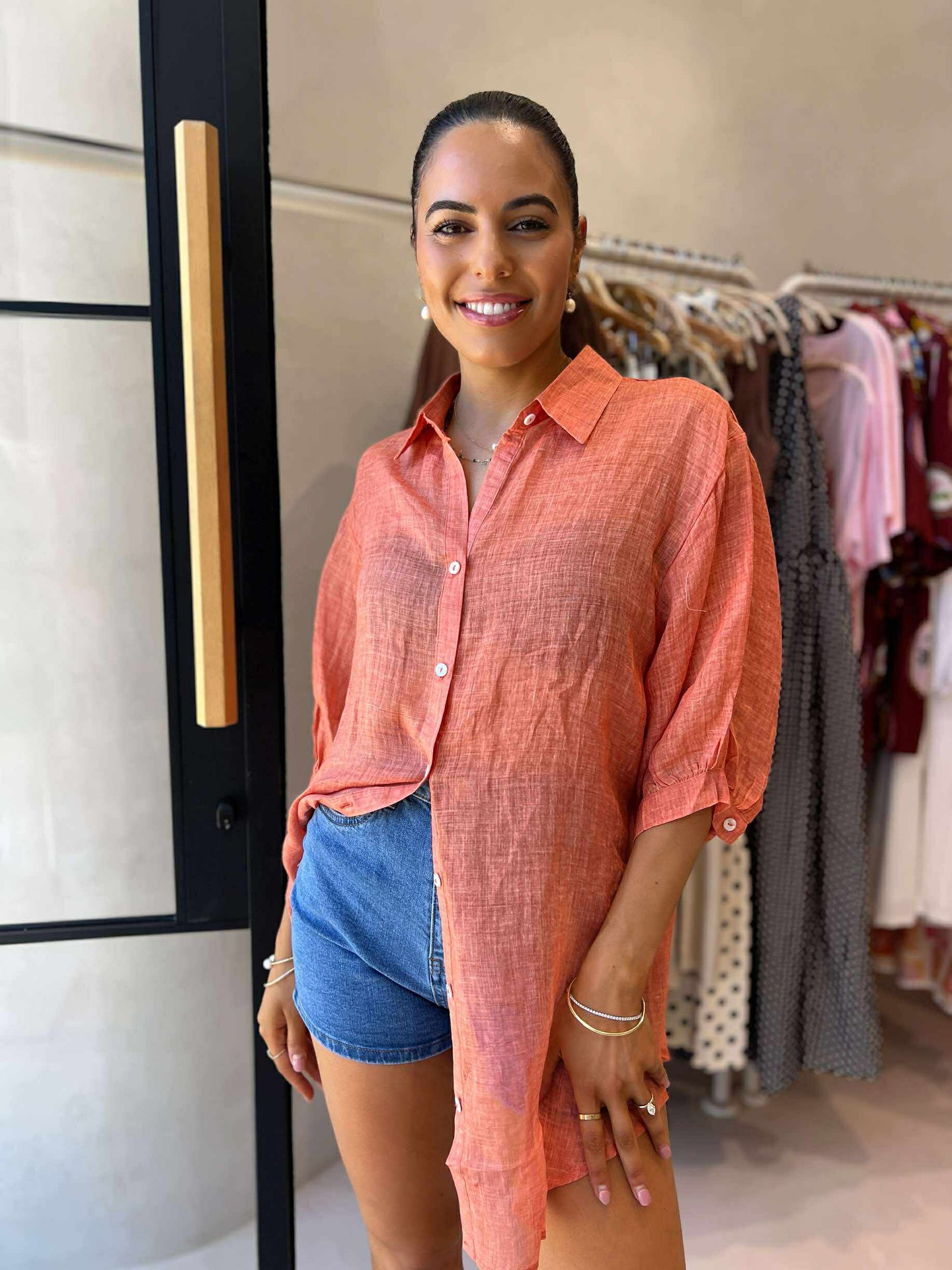 BELYNDA SHIRT - BURNT ORANGE
