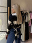 TIANA BLOUSE - BLACK AND WHITE