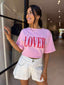 LOVER TEE CROP - PINK