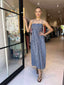 CHICAGO DRESS- BLUE DENIM STRIPE