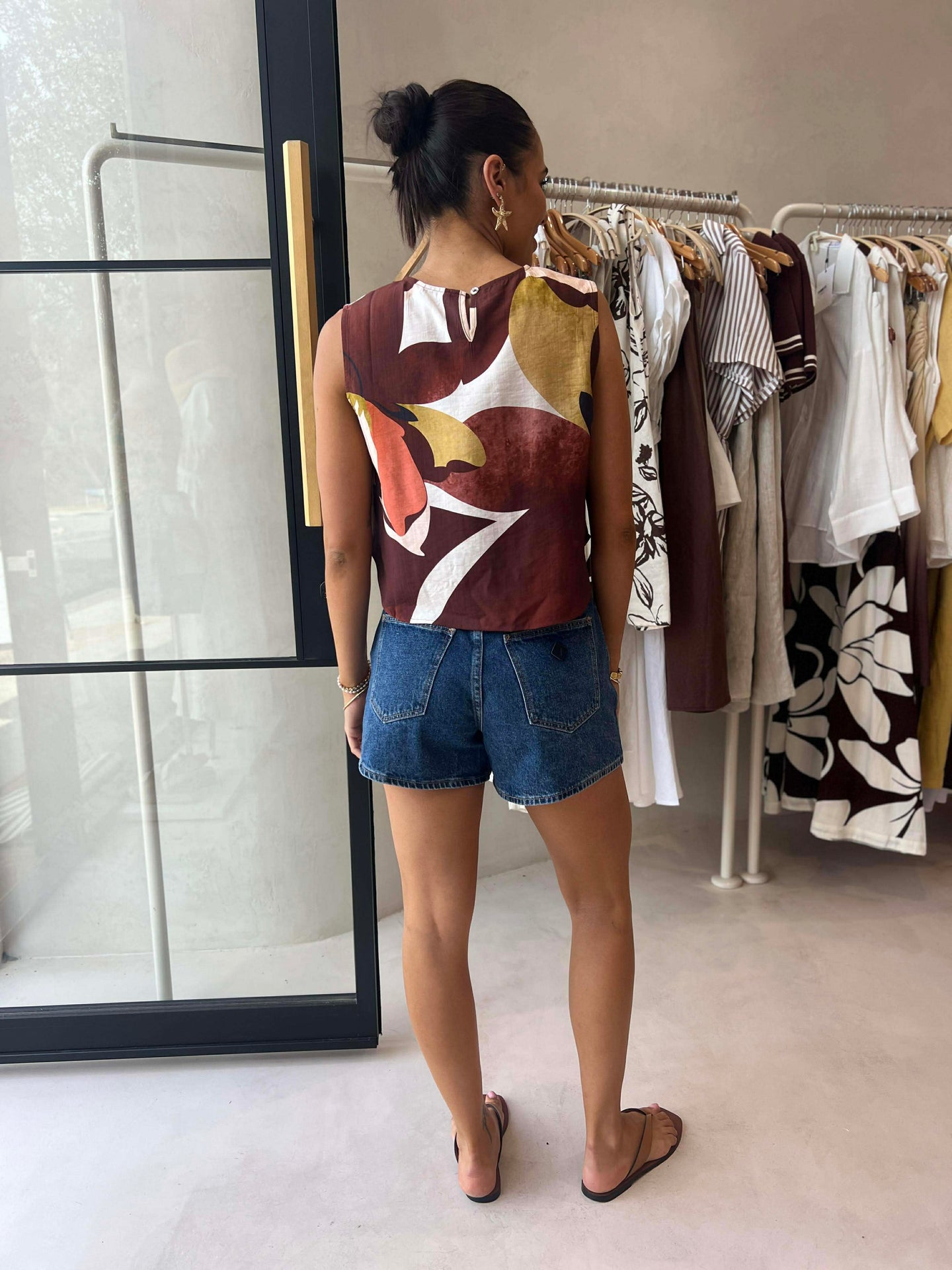 CHEETAH TOP - MAROON FLORAL