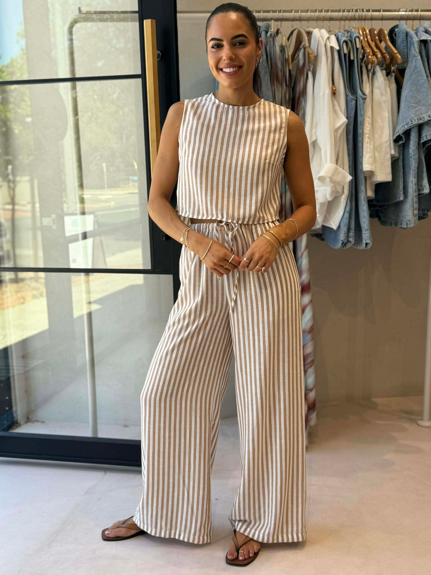 CHEETAH TOP - VANILLA STRIPE