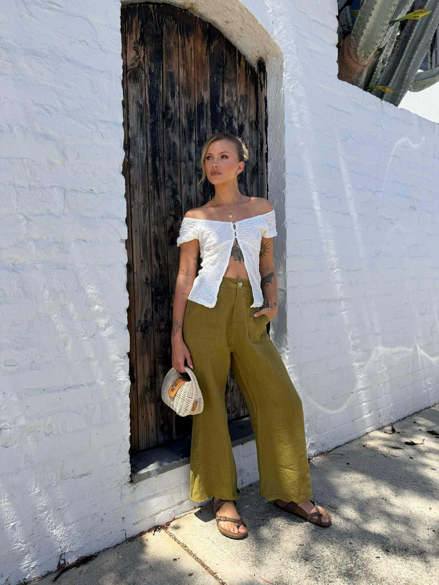 JUDE LINEN PANT- OLIVE