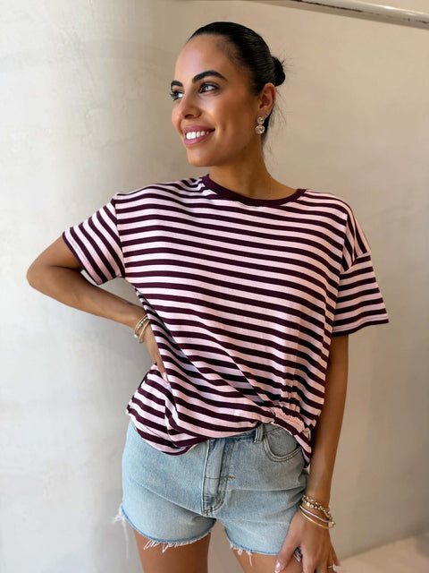 LEXI TSHIRT - BURGUNDY