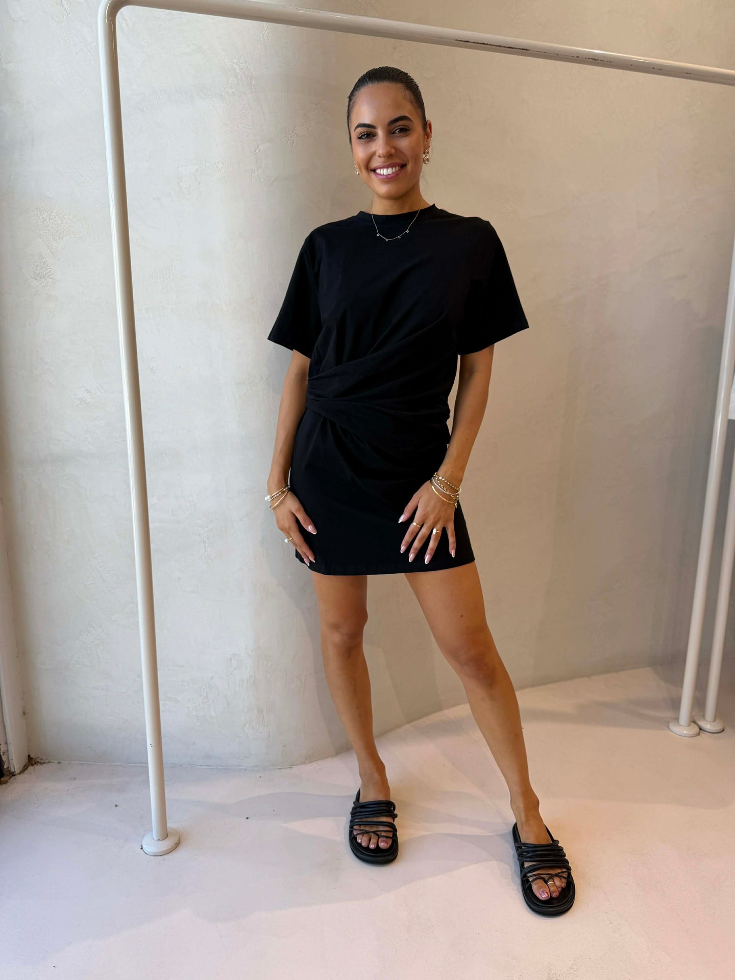 GINA JERSEY DRESS - BLACK