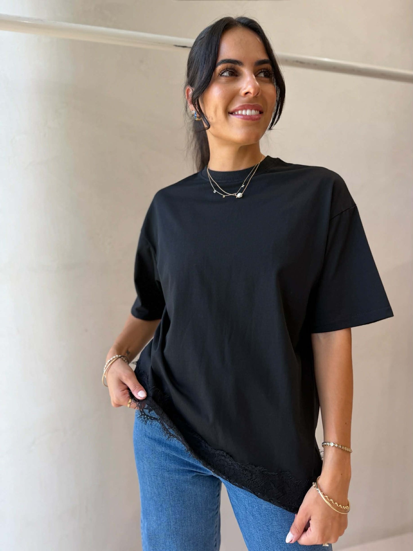 ZION LACE TOP- BLACK