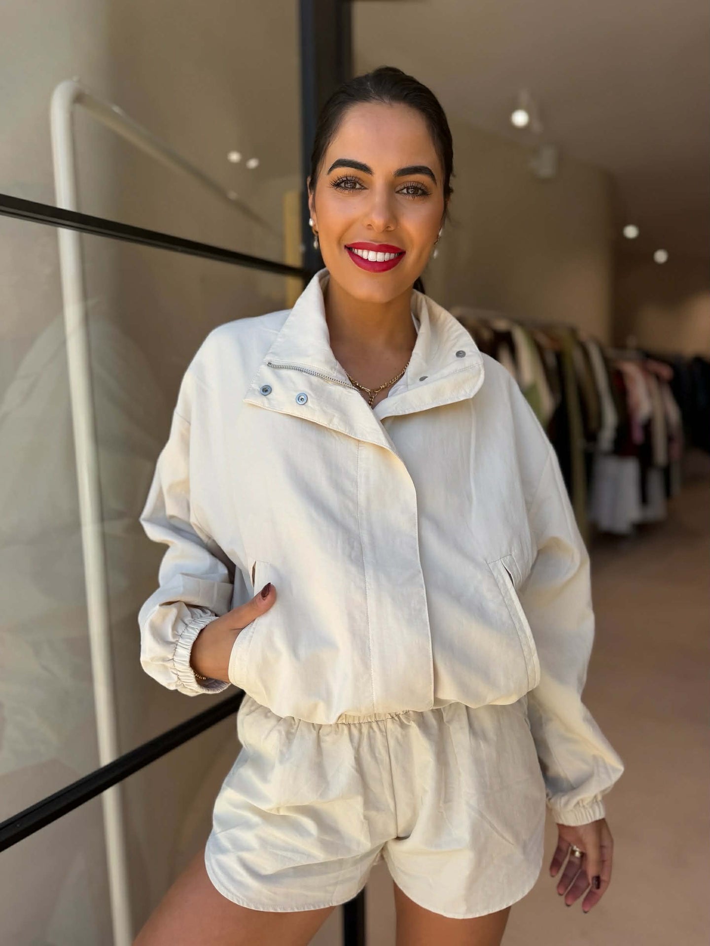 GIGI WINDBREAKER JACKET- SAND