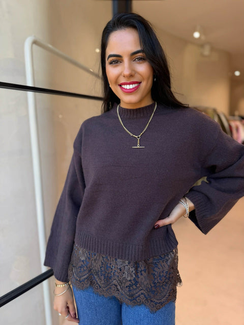 LACE TRIM JUMPER
