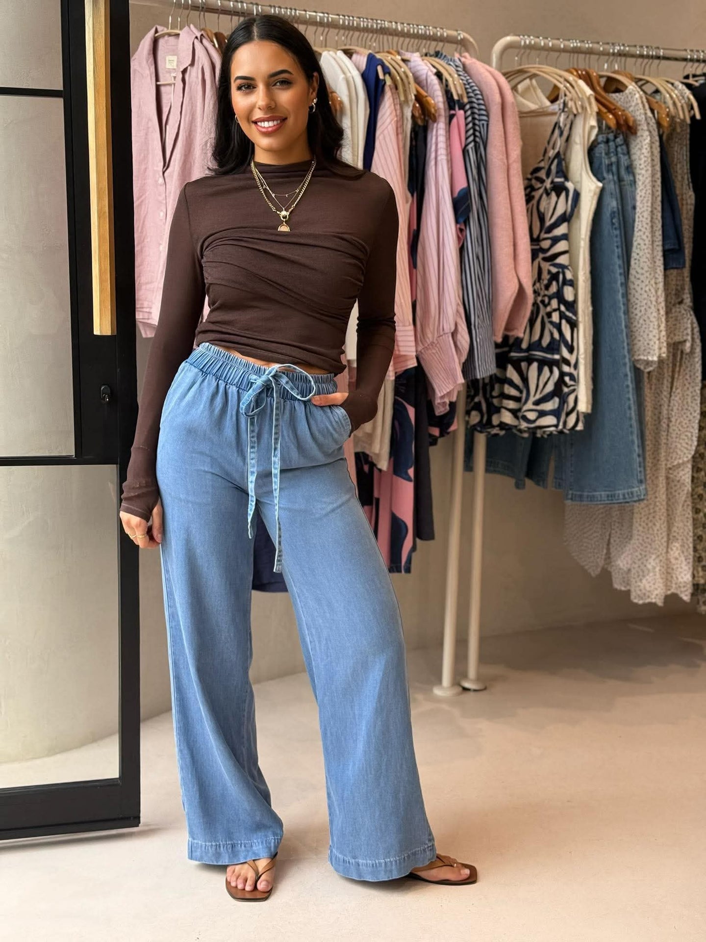 LILA DENIM PANT- MID BLUE