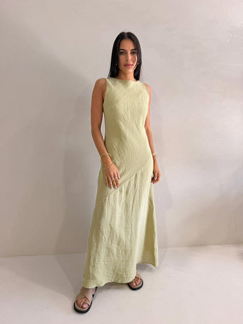 BRANDY MAXI DRESS - PISTACHIO